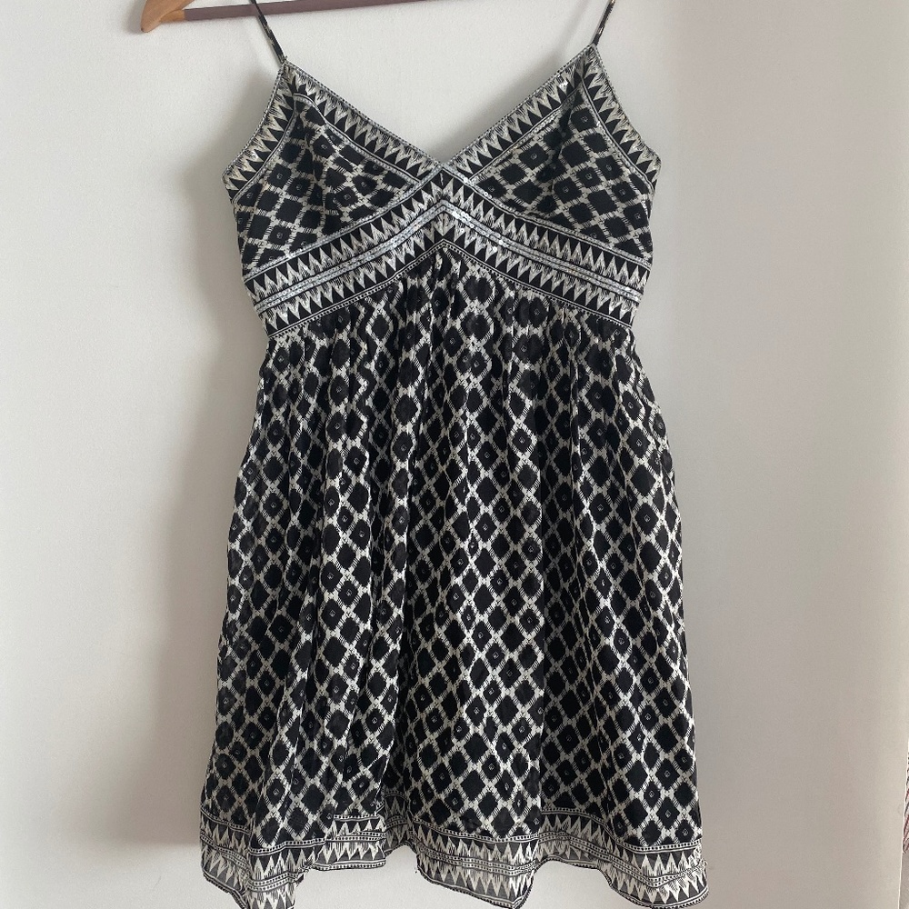 BCBG Max Azria Geometric Print Sequined Dress